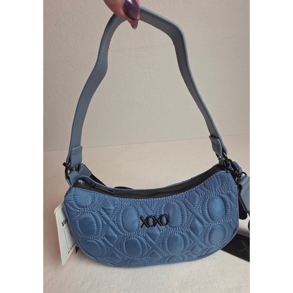 XOXO Blue Quilted Crescent Bag Y2K Baguette Shoulder Purse Crossbody NWT